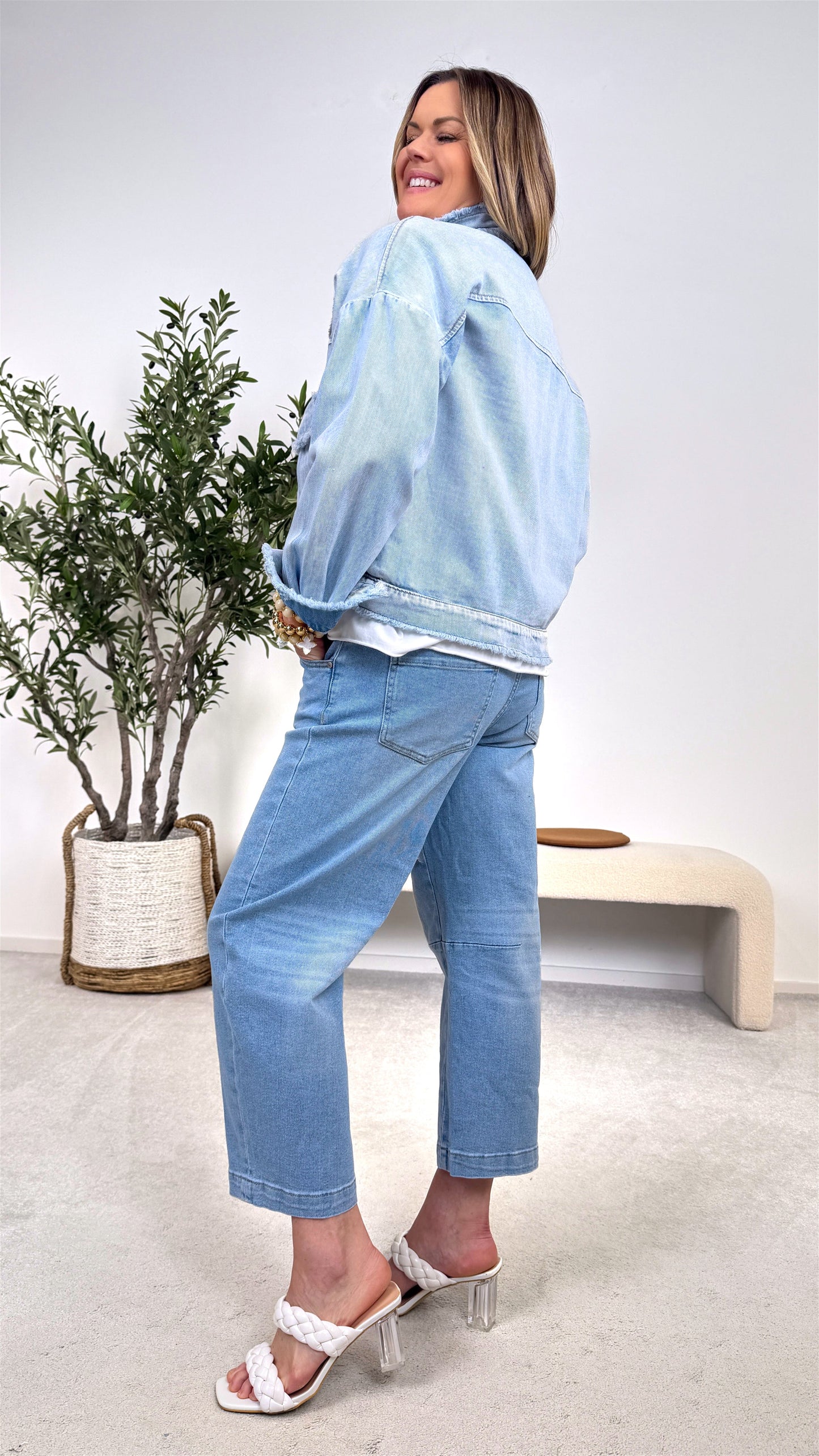 Flower Power Muse - Playful Denim Jacket