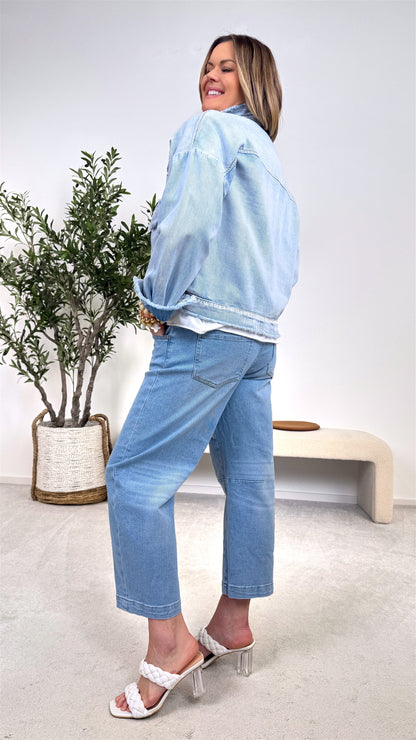 Flower Power Muse - Playful Denim Jacket