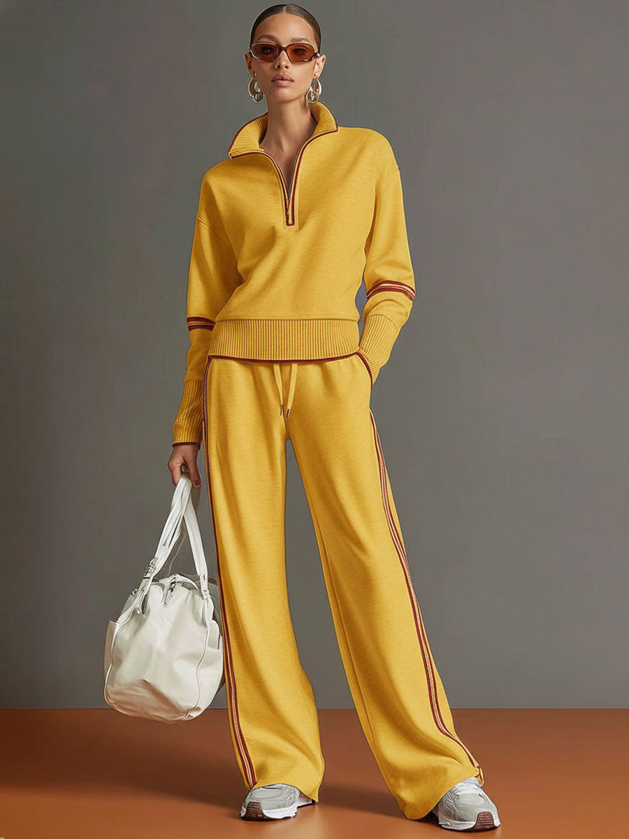 Marieta - Comfortable Blouse and Wide Leg Pants