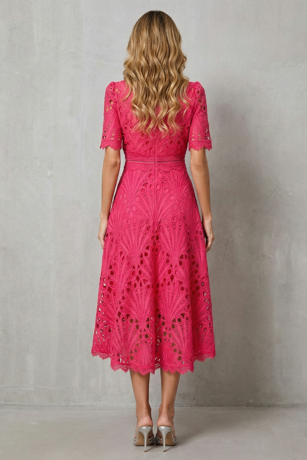 Elegant Midi Lace Dress - Sophisticated Elegant Dress