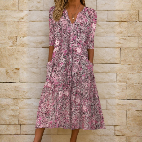 OLIVIA - Elegant V-Neck Dress