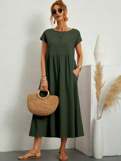 Gabrielle™ — Timeless Elegance Fluid Midi Dress