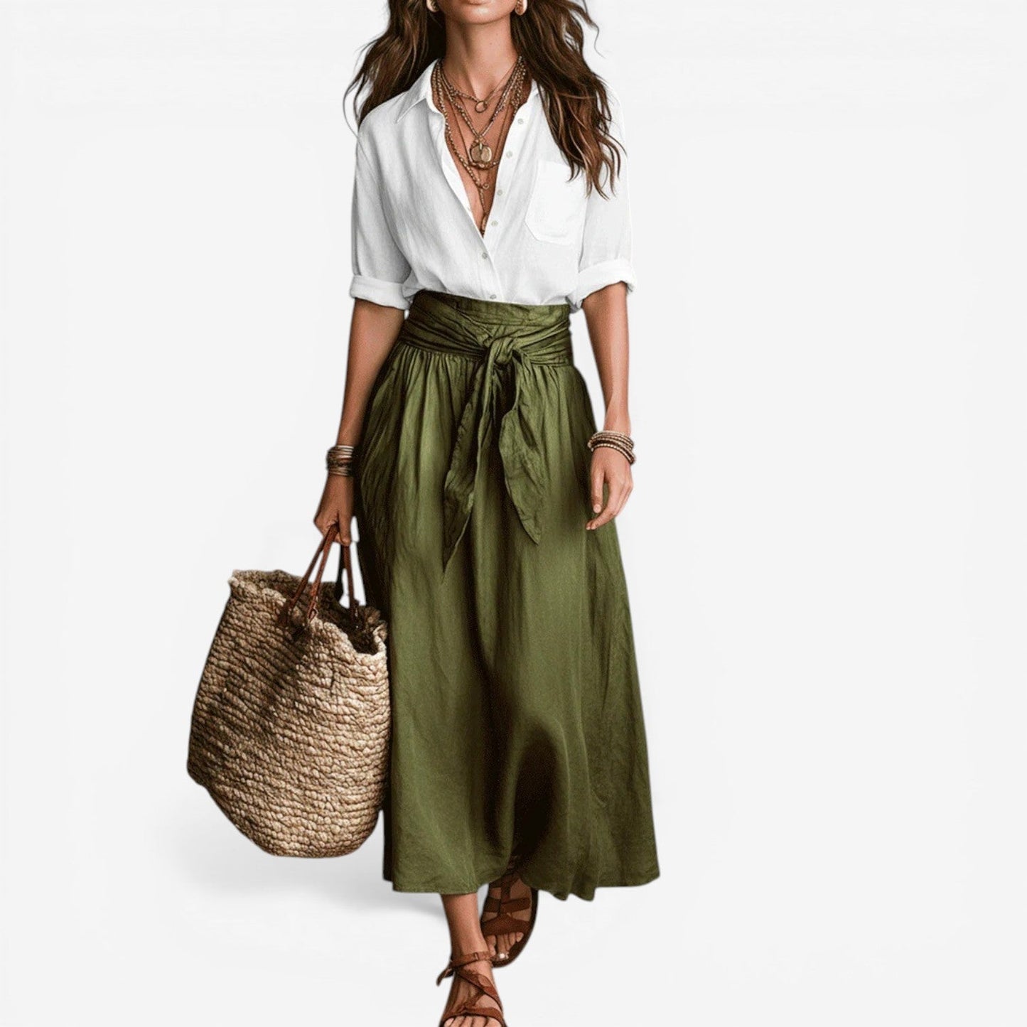 Aurea - Elegant Flowing Midi Skirt