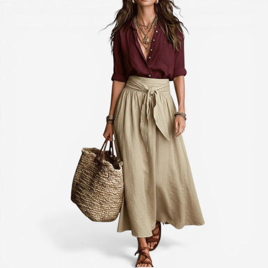 Aurea - Elegant Flowing Midi Skirt