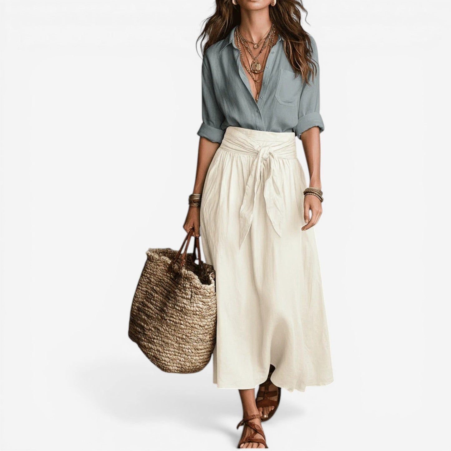 Aurea - Elegant Flowing Midi Skirt