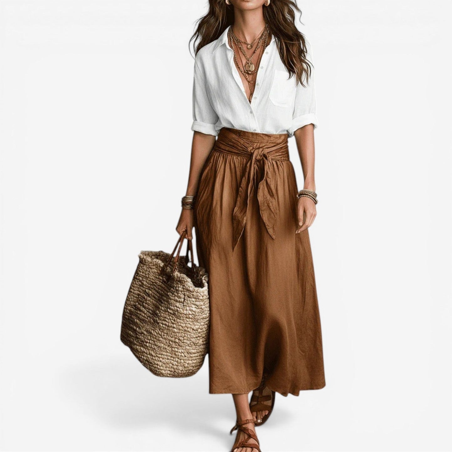 Aurea - Elegant Flowing Midi Skirt