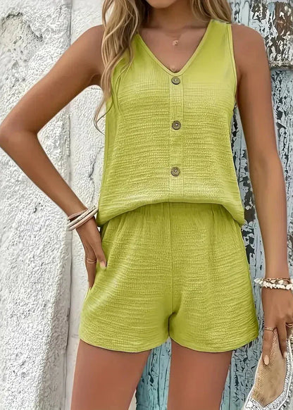 Sleeveless Top and Summer Shorts Set for Women